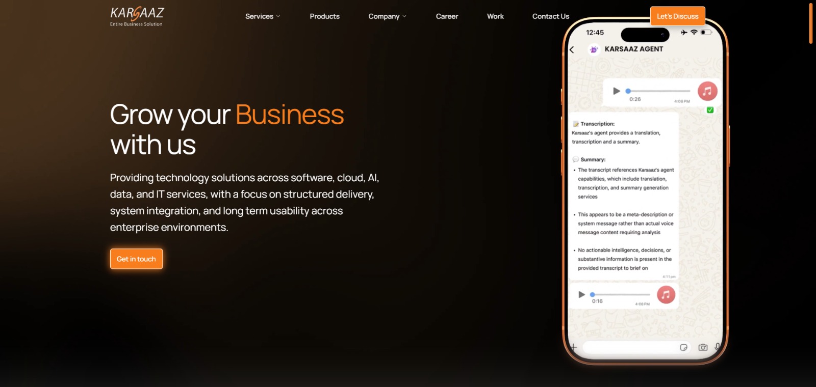 Karsaaz EBS Corporate Website
